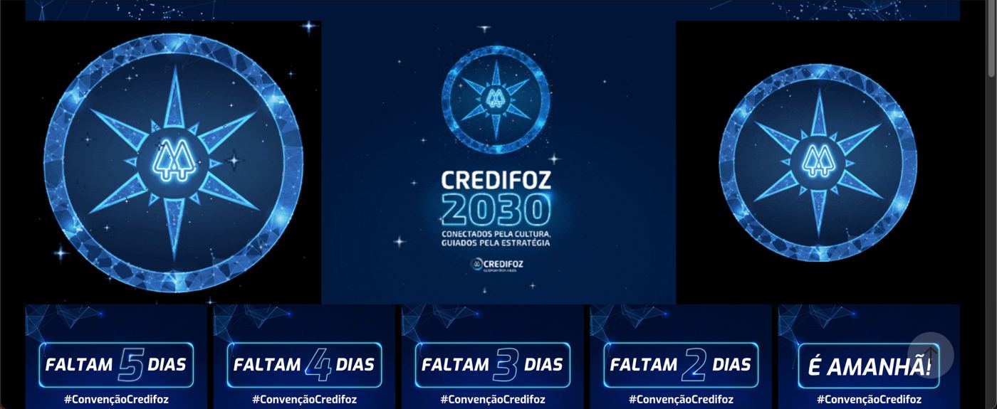 Credifoz 2030: emblema e contagem regressiva para redes
