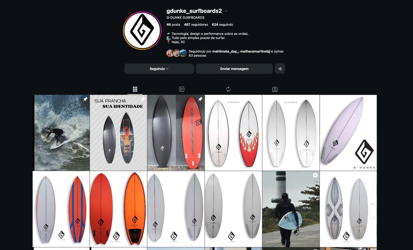 Feed da G-Dunke Surfboards com pranchas